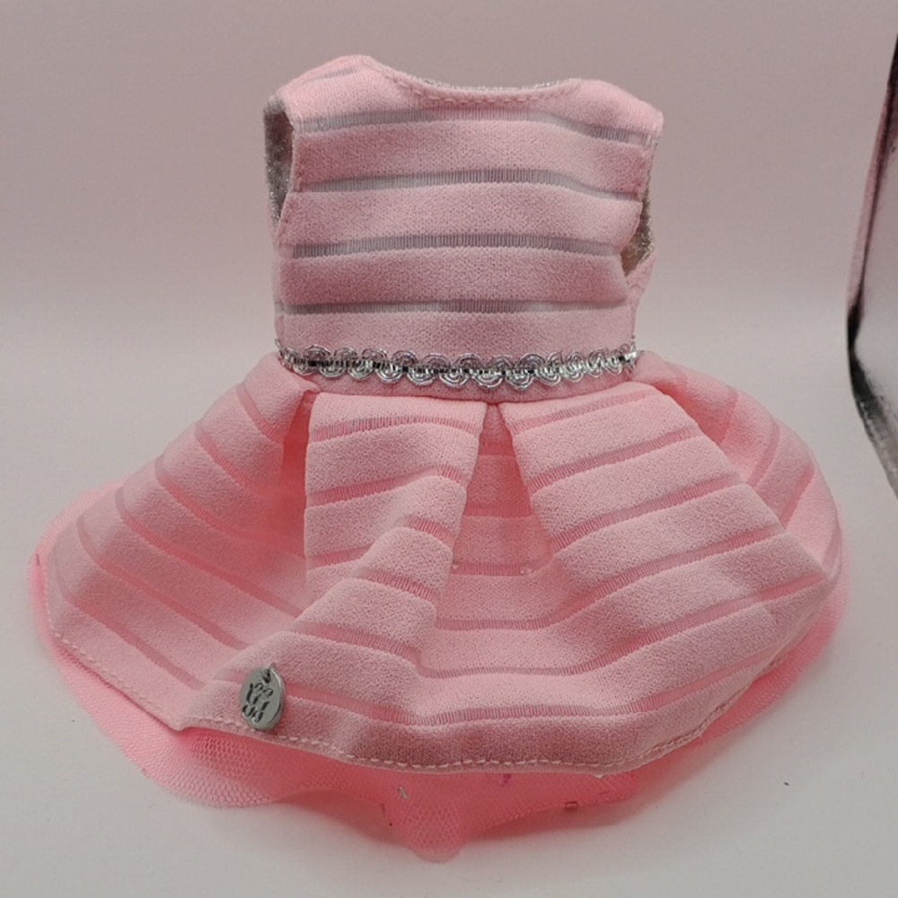 Pink Tulle Doll Dress with Rhinestone Belt